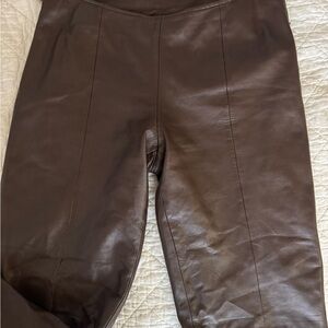 Cache  Vintage Dark Brown Leather Pants Women’s Sz 8.